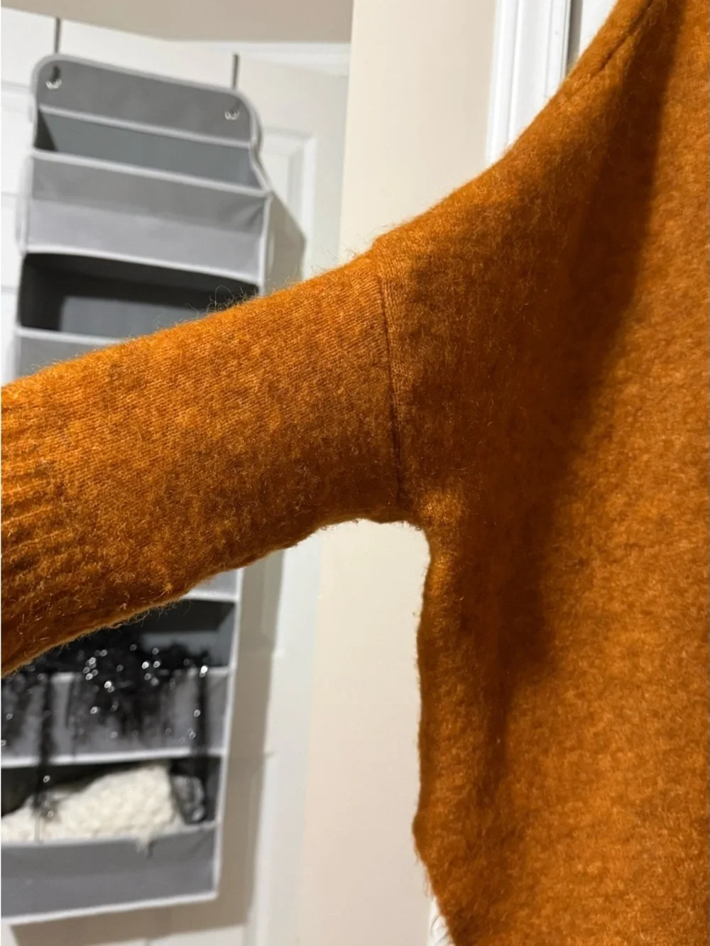 Rabens Saloner Magda Superkid Mohair & Merino Wool Sweater in Burnt Orange S/M - Picture 3 of 7